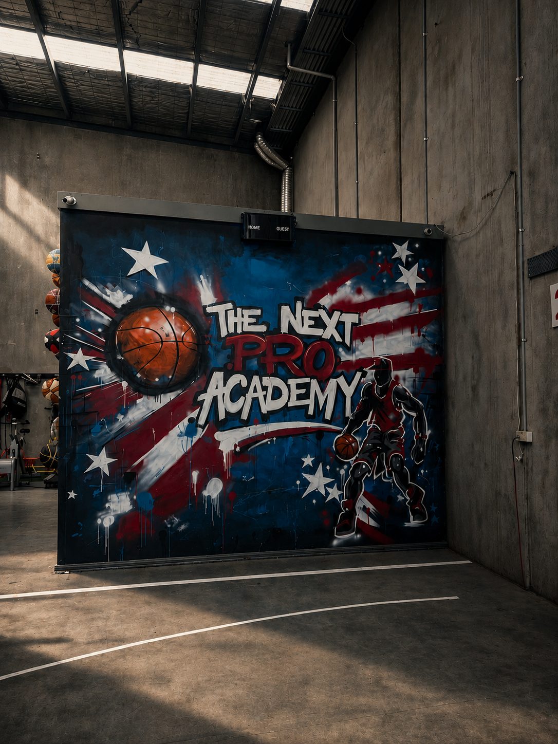 The Next Pro Academy facility — warehouse court, Melton