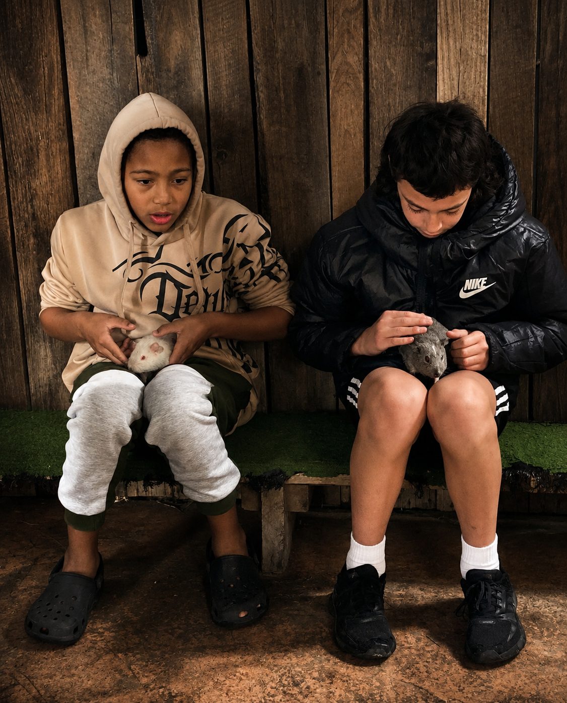 Respite excursion — kids meeting animals at the farm